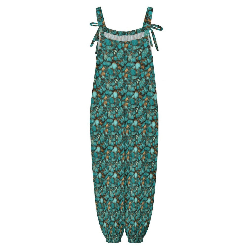 Baha Ranch All Turquoise Overalls Jumpsuit