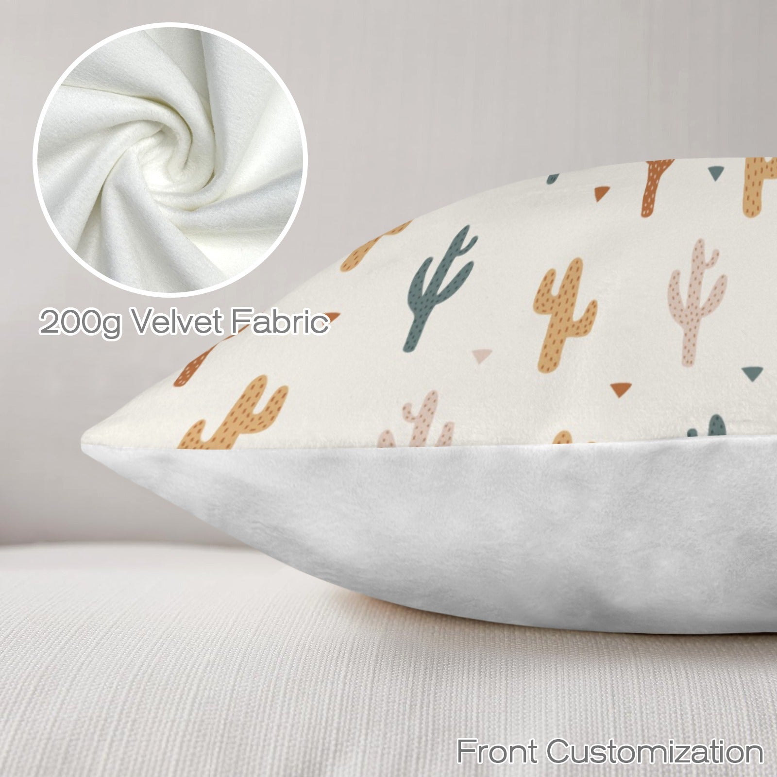 Baha Ranch Cactus Velvety Soft Throw Pillow Case Made in America