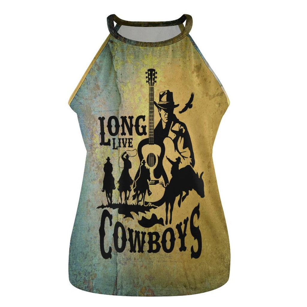 Baha Ranch Cowboys Print Women's Western Tank Top