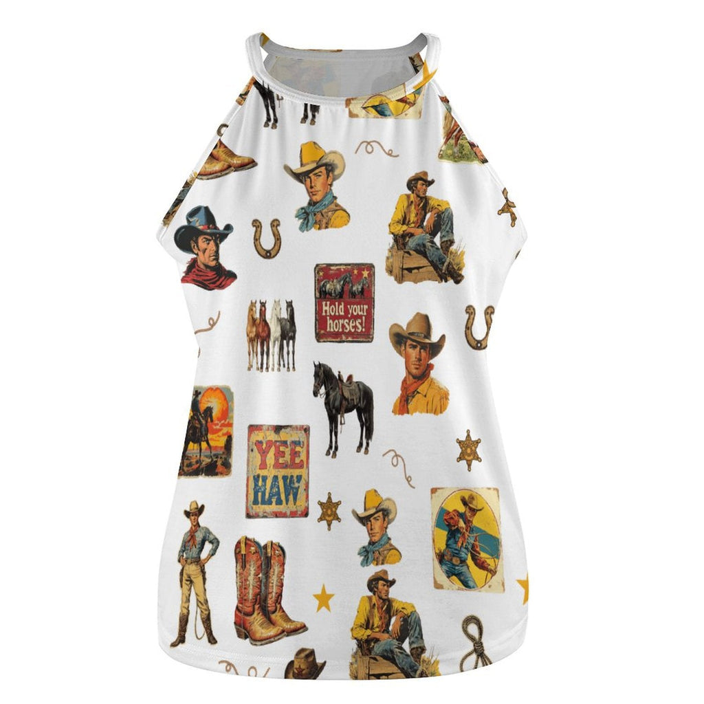 Baha Ranch Vintage Cowboy Collage Western Tank Top