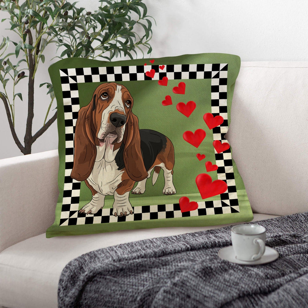 Baha Ranch Basset Hound Throw Pillow Case Made in America