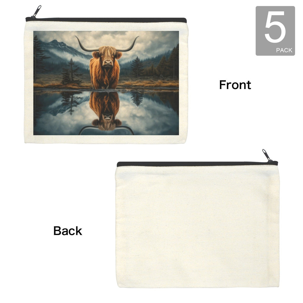 Baha Ranch Reflection Highland Cow Cosmetic Bag Made in America