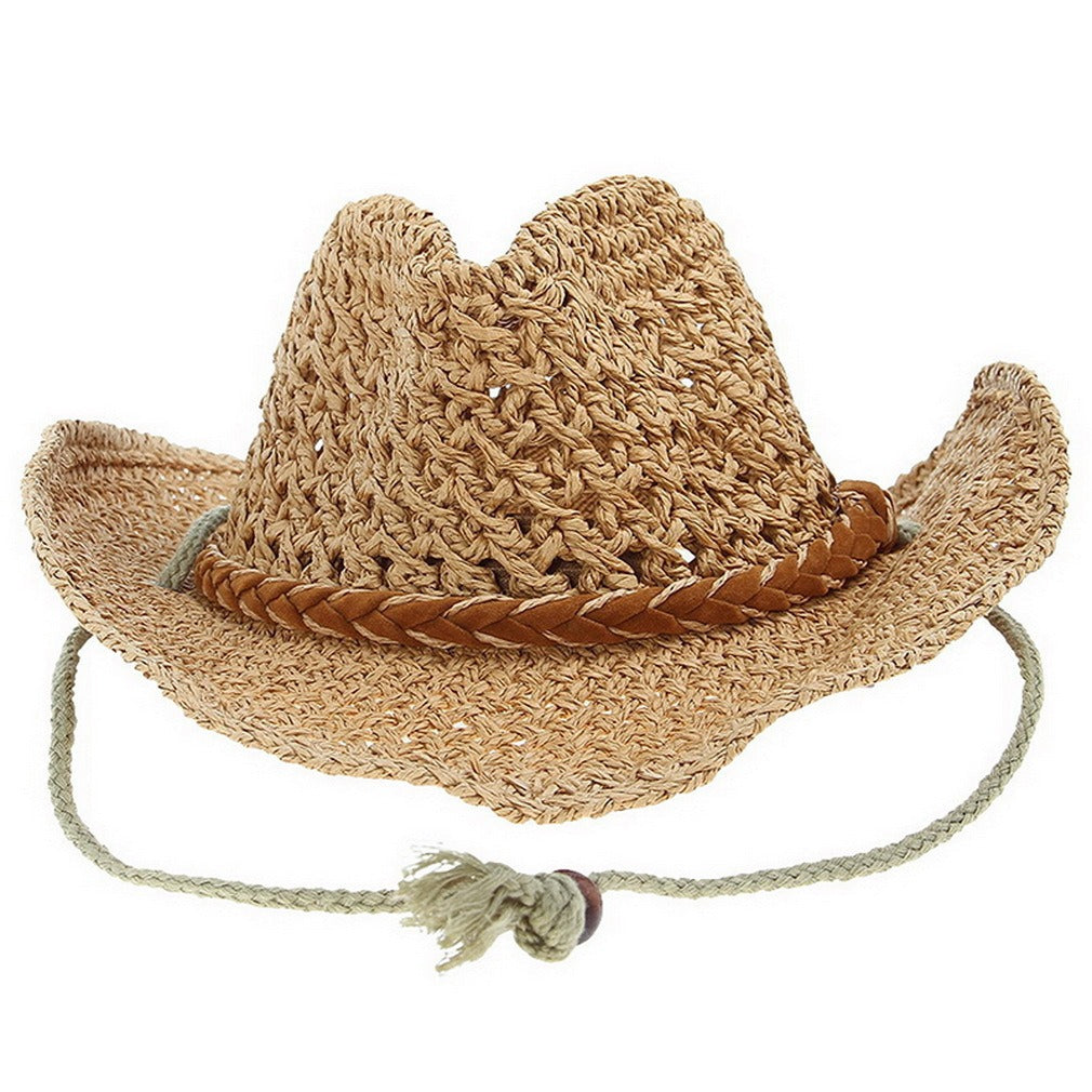 Adult children hat summer men and women tide western cowboy big eaves handmade parent child baby beach sun hat