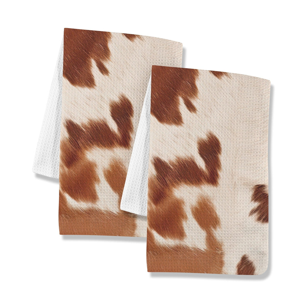Baha Ranch Cow Print Set of 2 Dish Towels made in America Kitchen Towels