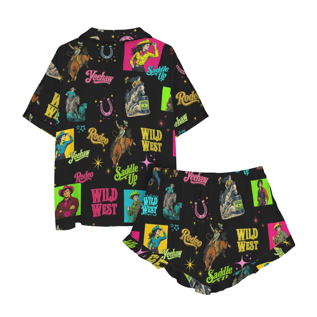 Baha Ranch The Last Roundup Western Rodeo Satin Pajama Set