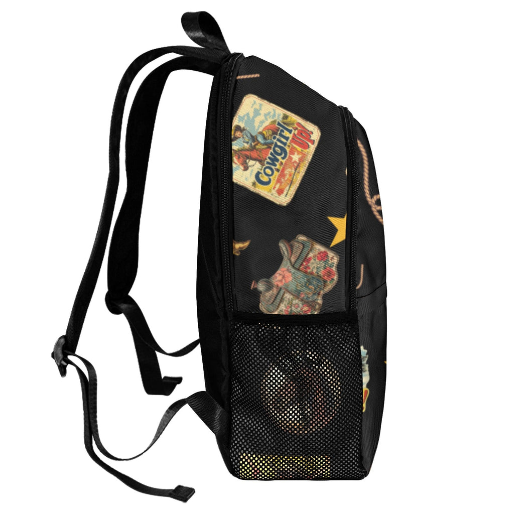 Baha Ranch Vintage Cowgirl Collage Backpack