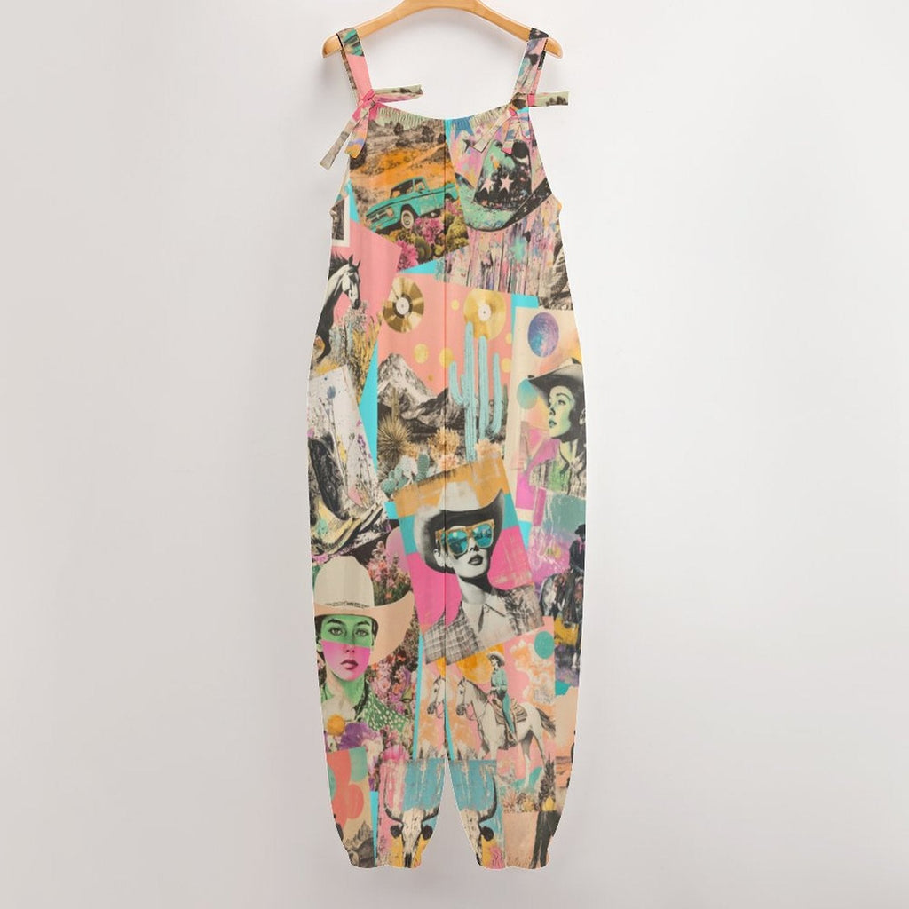 Baha Ranch Pop Western Collage Relaxed Fit Jumpsuit