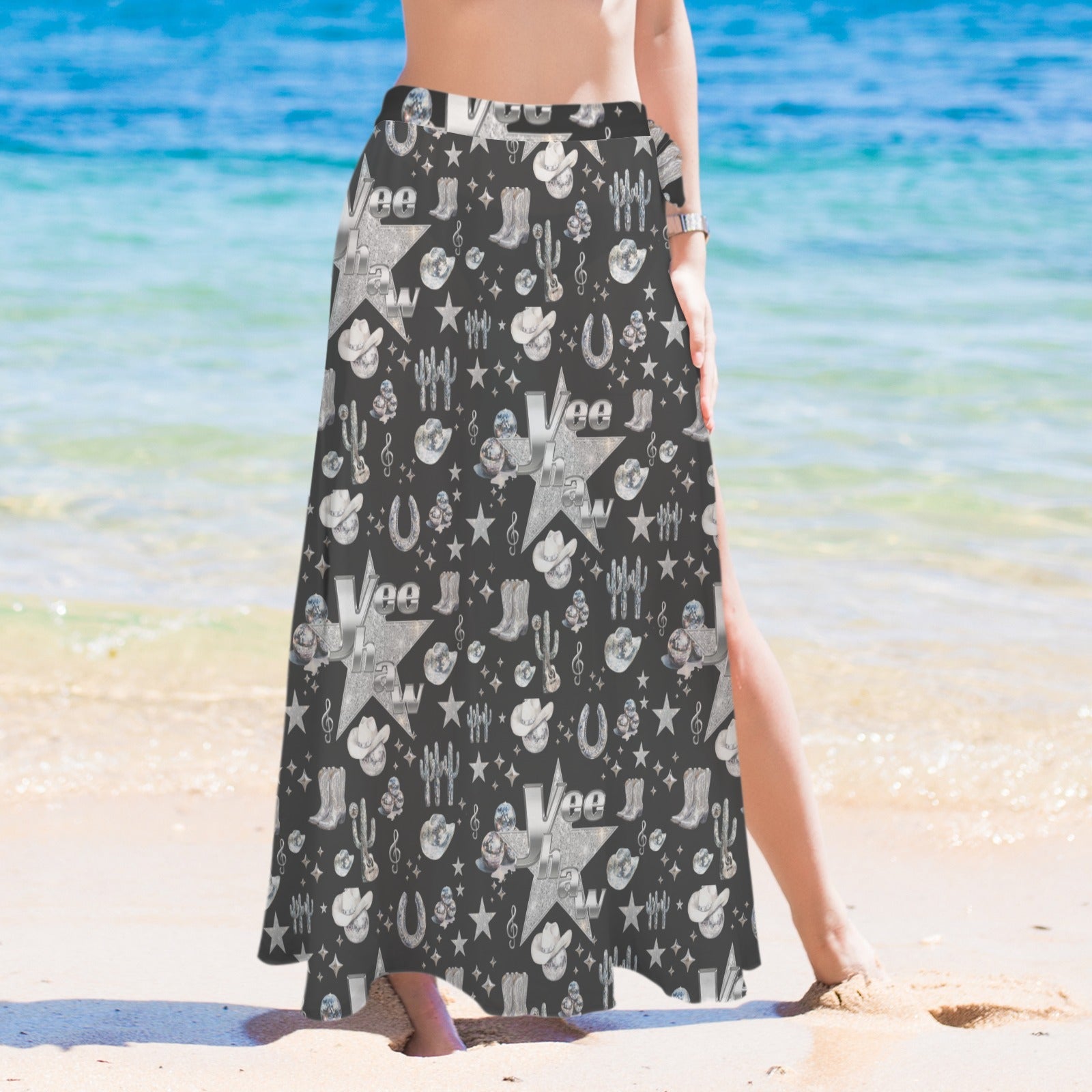Baha Ranch Rhinestone Cowgirl Beach Swim Skirt Coverup