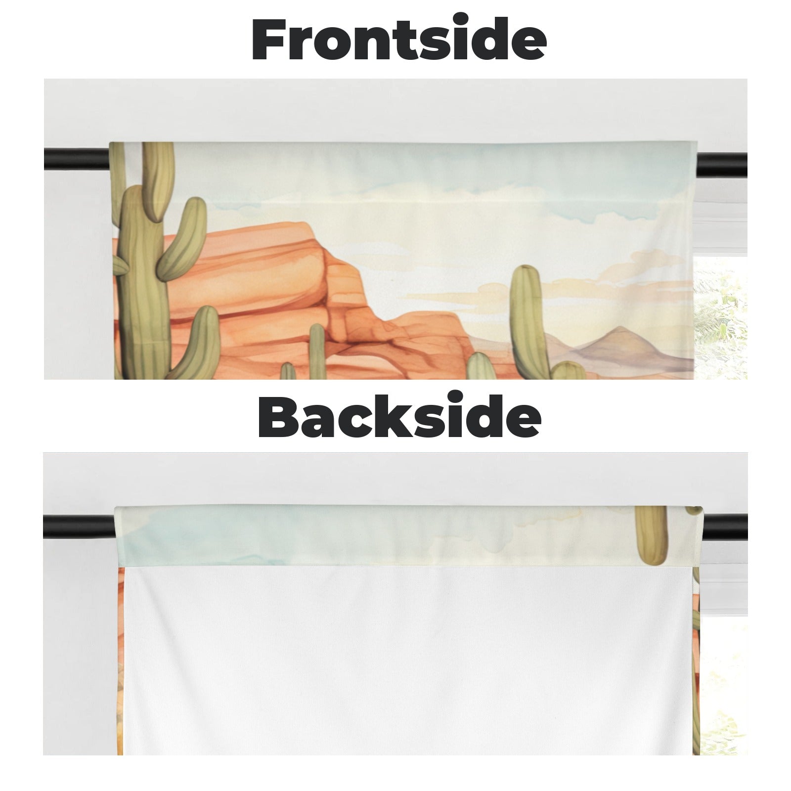Baha Ranch Watercolor Desert Curtains 28"x40" (2-Piece) Made in America