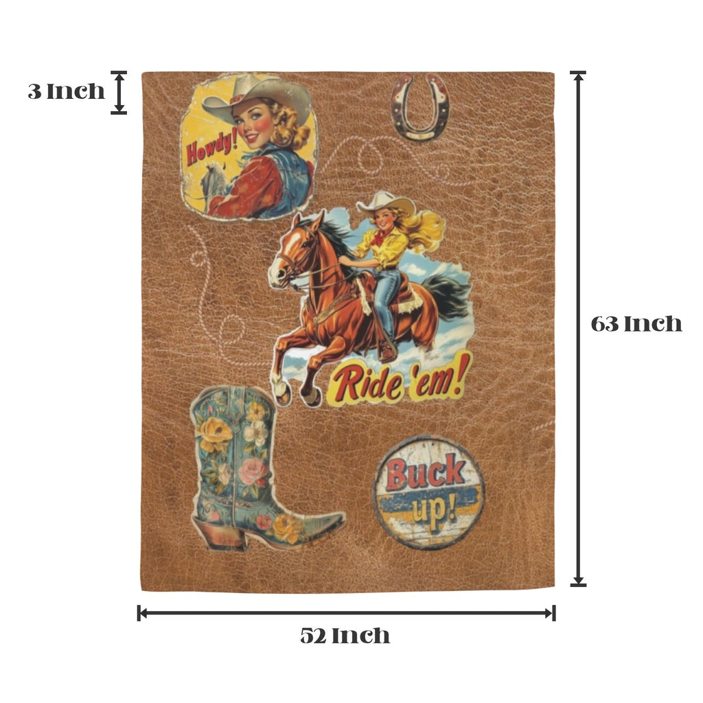 Baha Ranch Vintage Cowgirl Drapes 52" x 63" Made in America