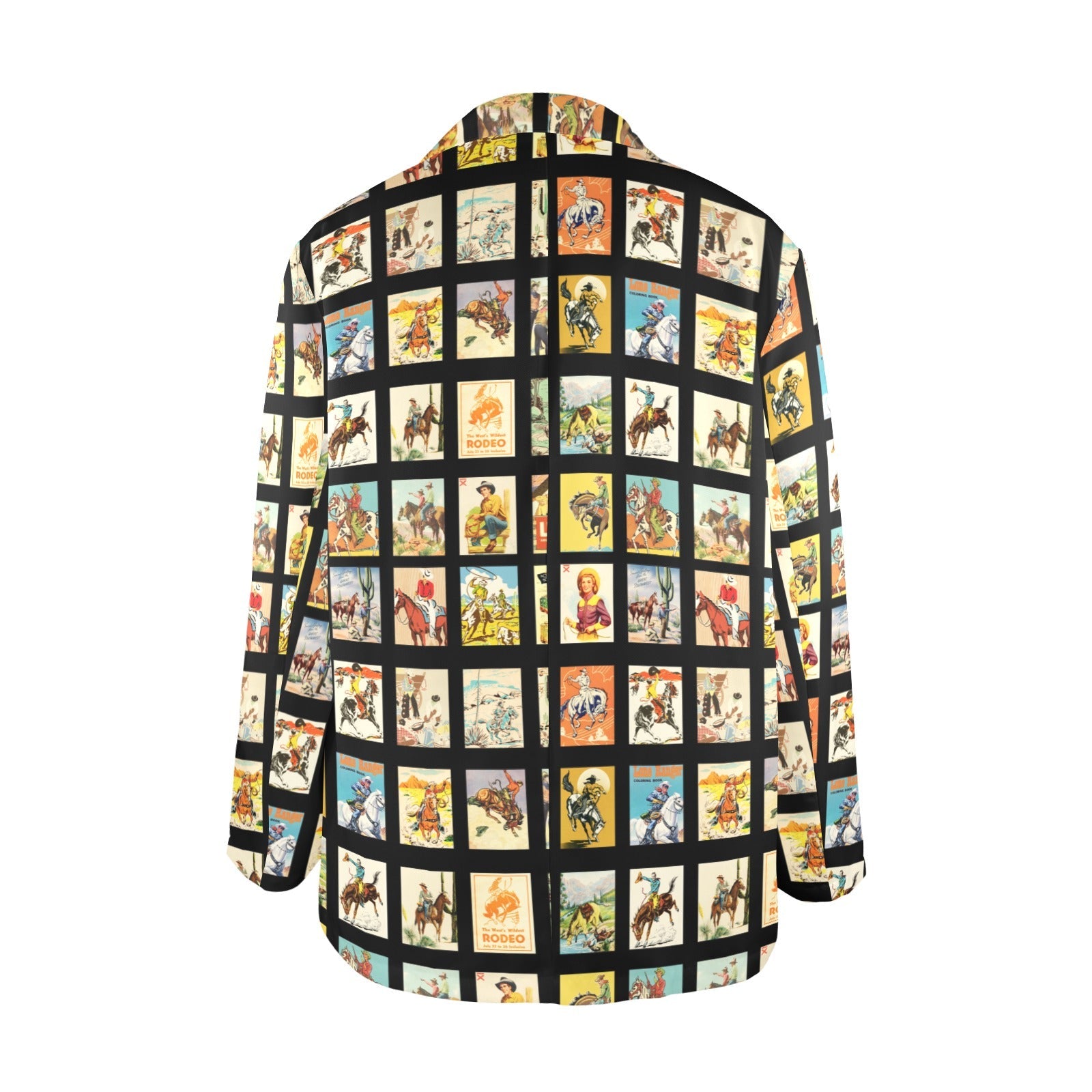 Baha Ranch Vintage Cowboy Collage Women's Western Blazer