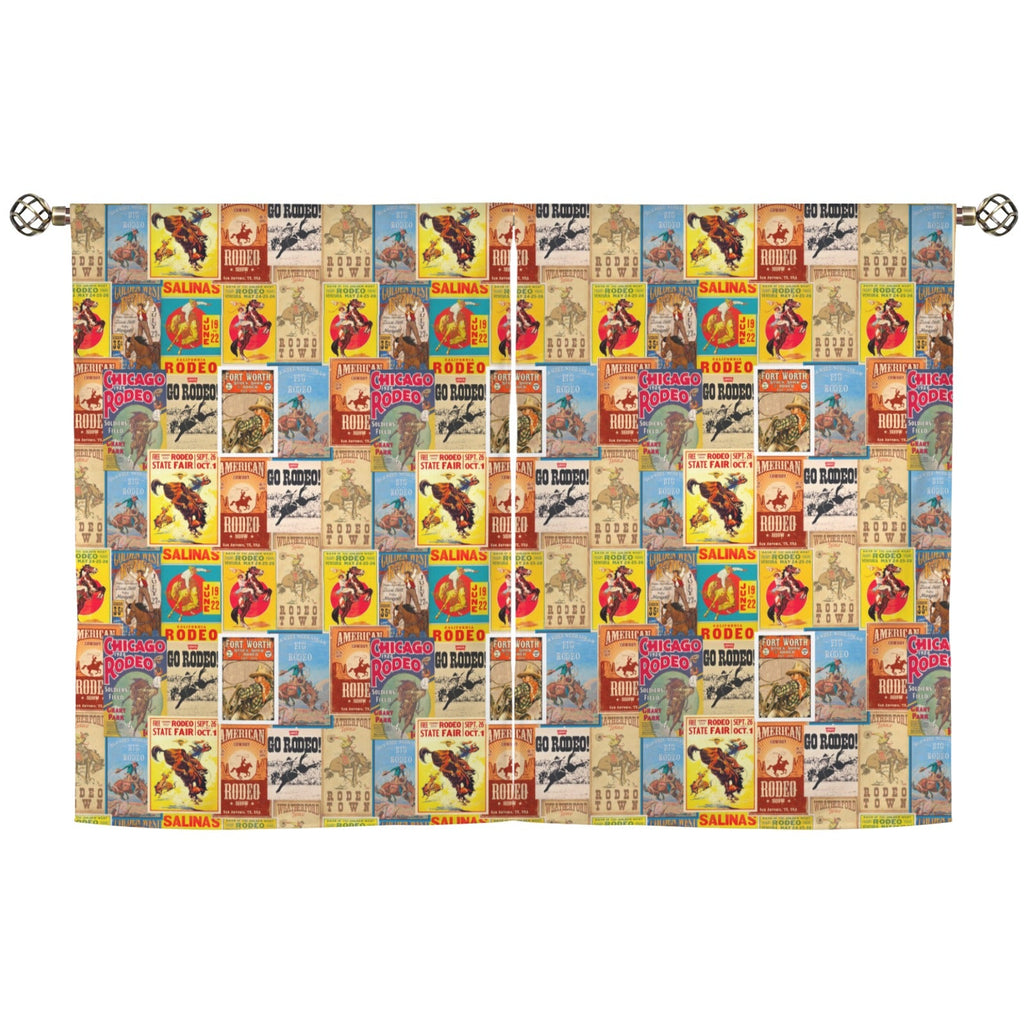 Baha Ranch Vintage Rodeo Window Curtain 28"x40" (2-Piece) Made in America