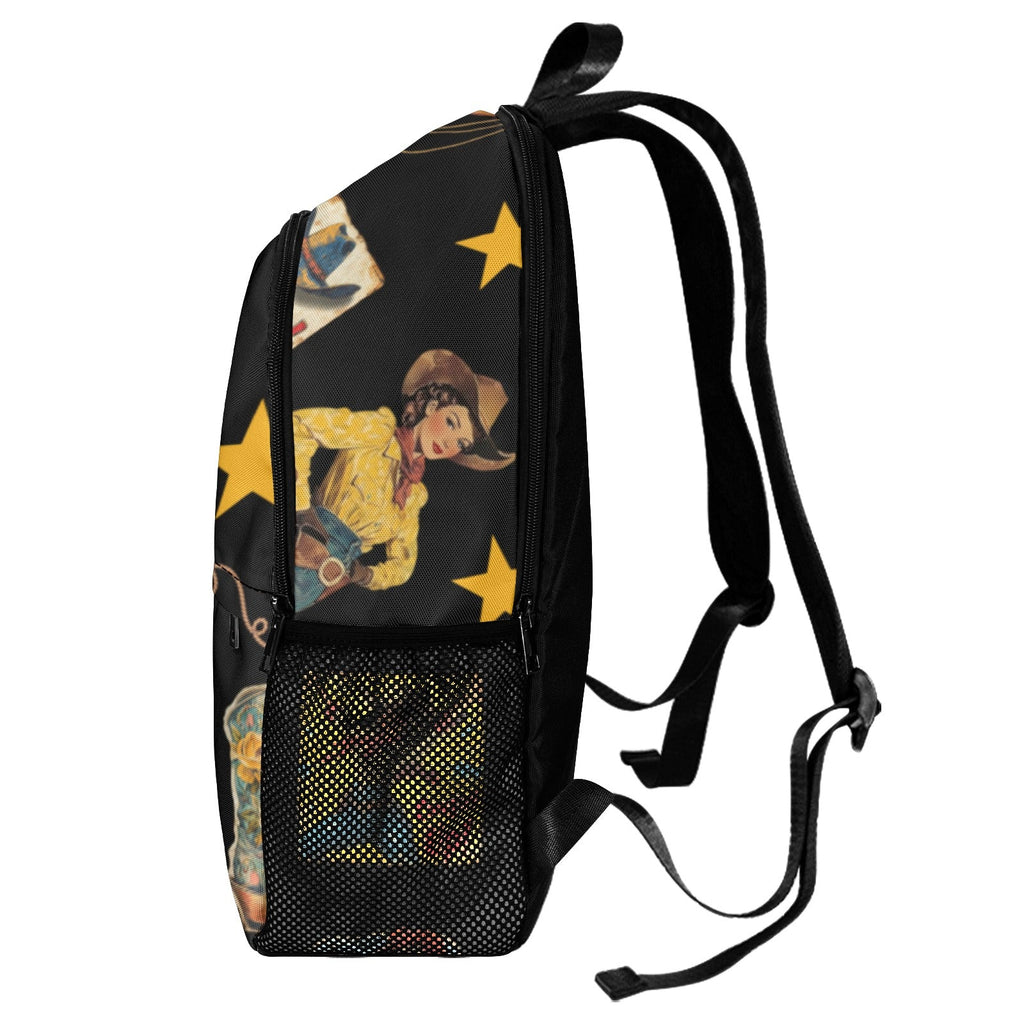 Baha Ranch Vintage Cowgirl Collage Backpack