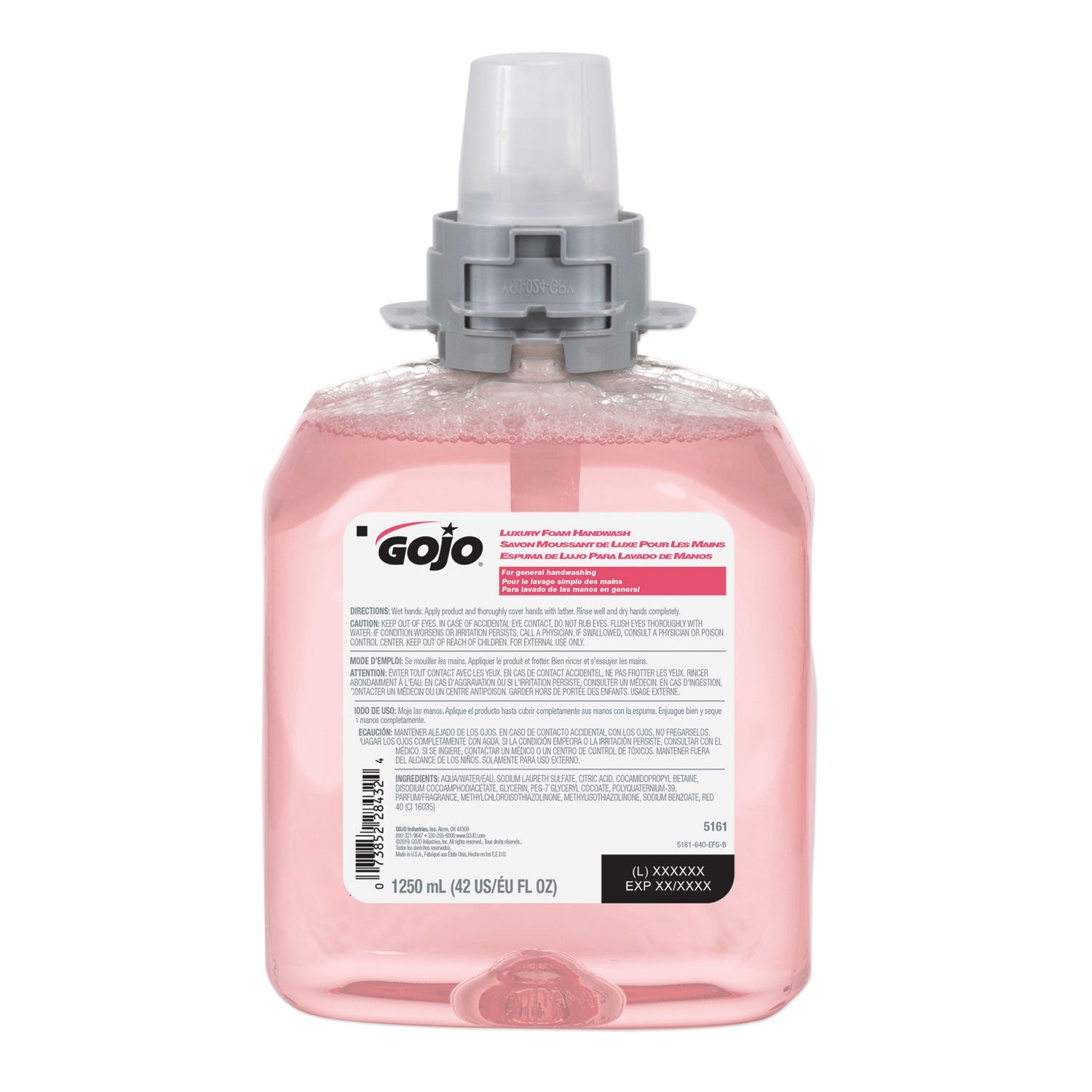 GOJO Luxury Foam Hand Wash Refill for FMX-12 Dispenser, Refreshing Cranberry, 1,250 mL, 4/Carton