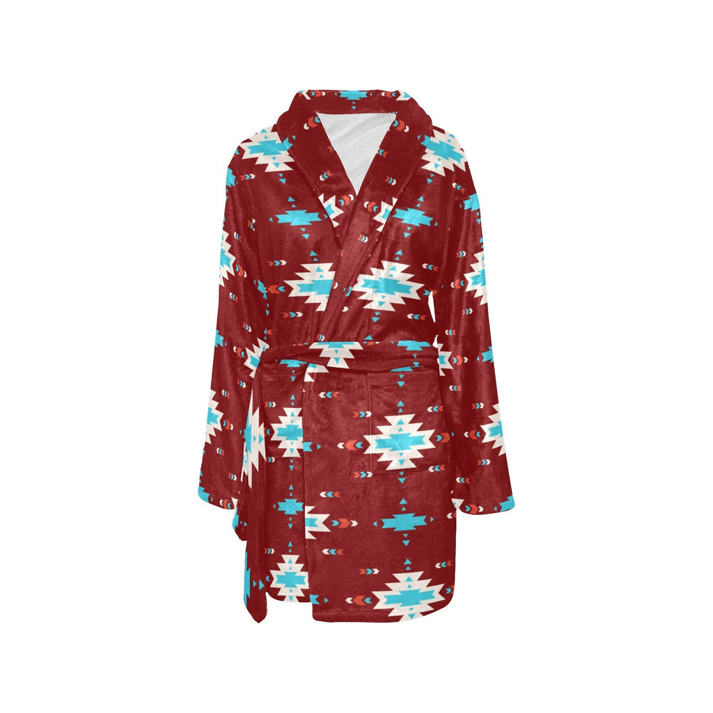 Baha Ranch Burgundy Aztec Women's Western Bath Robe