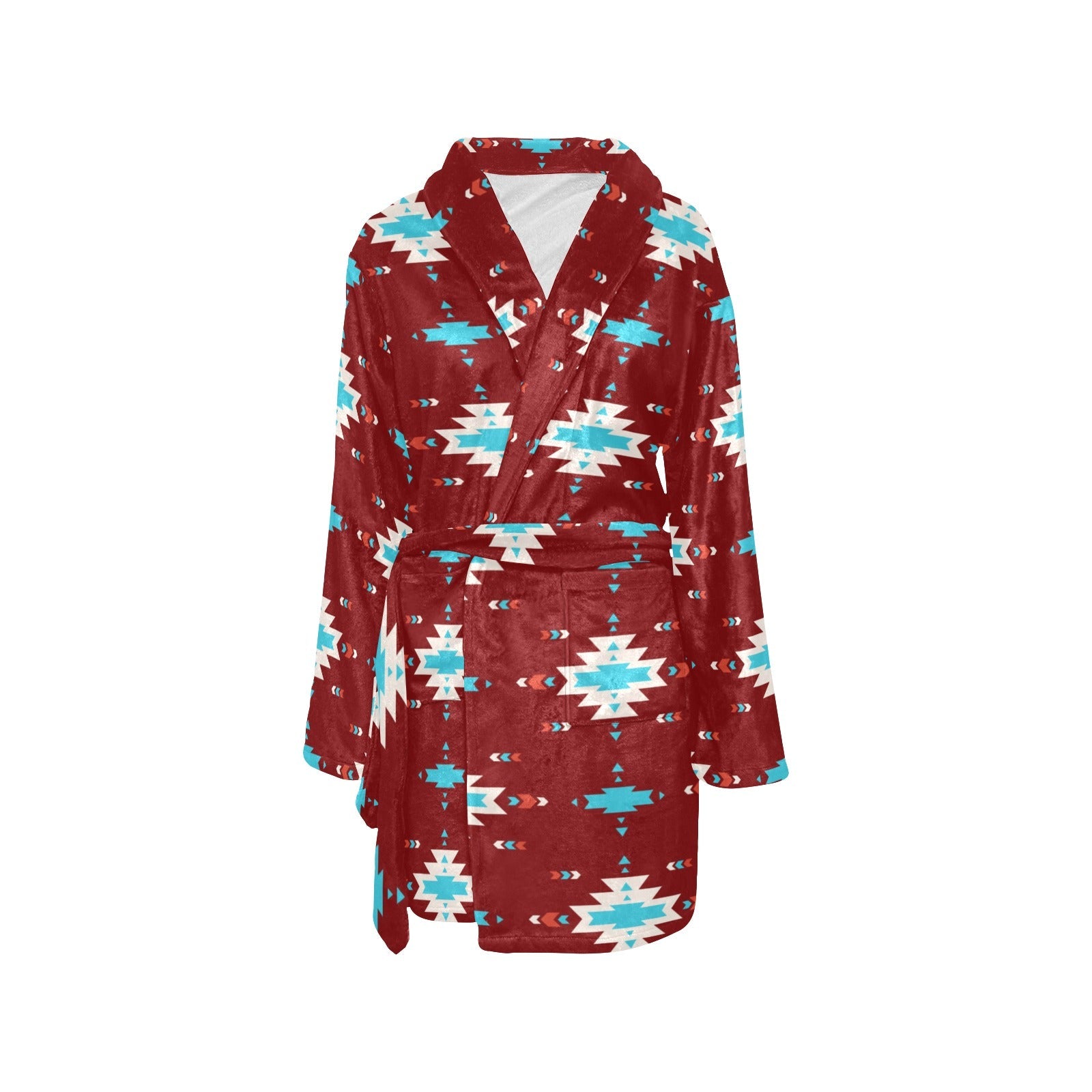 Baha Ranch Burgundy Aztec Women's Western Bath Robe