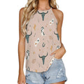 Baha Ranch Cow Skull Western Tank Top