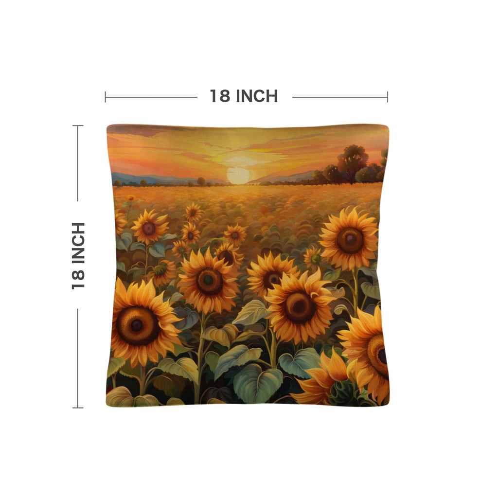 Baha Ranch Sunflower Field Throw Pillow Case Made in America