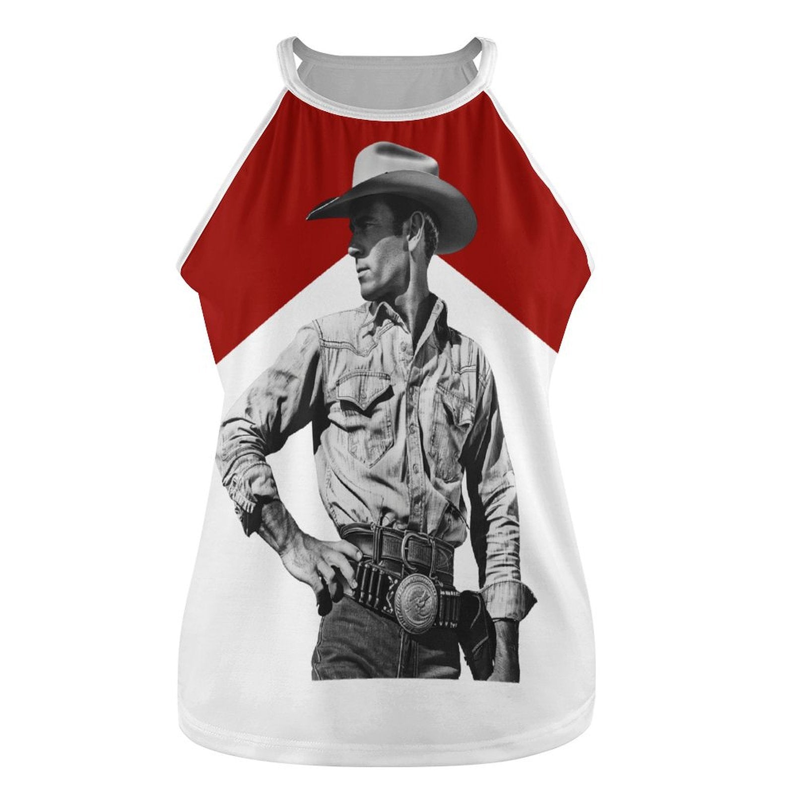 Baha Ranch Black White Cowboy Vintage Tank Top