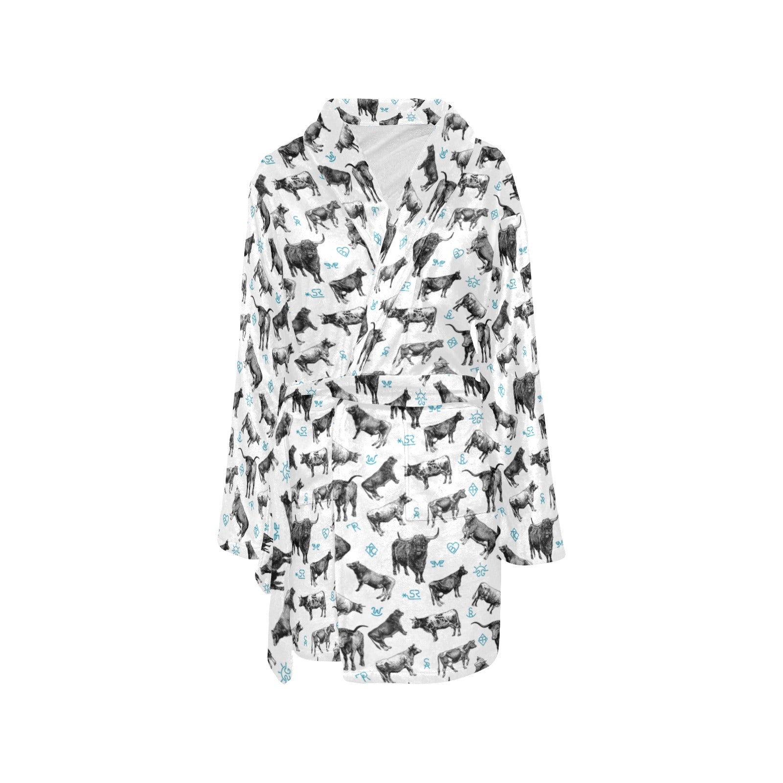 Baha Ranch Cattle and Brands Women's Western Bath Robe