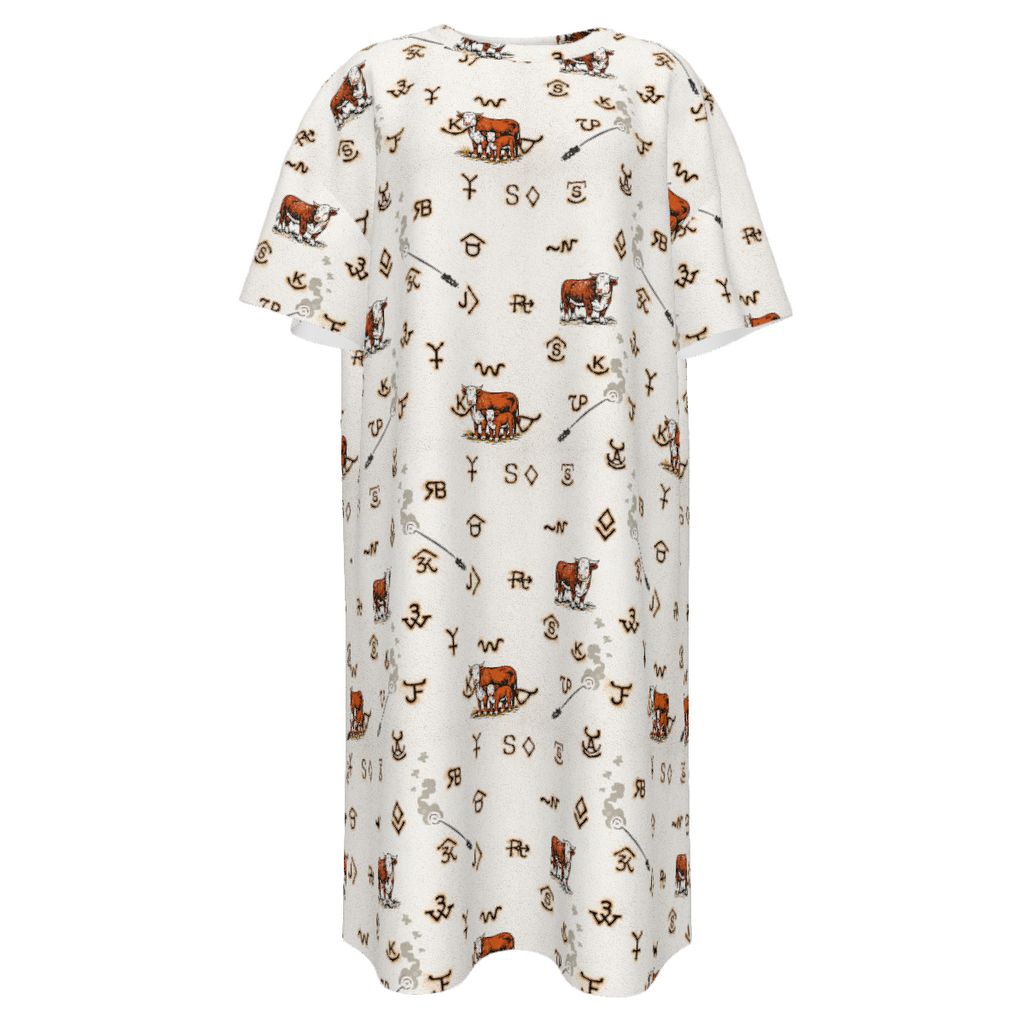 Baha Ranch Hereford Brands Western T Shirt Dress or Sleep Shirt