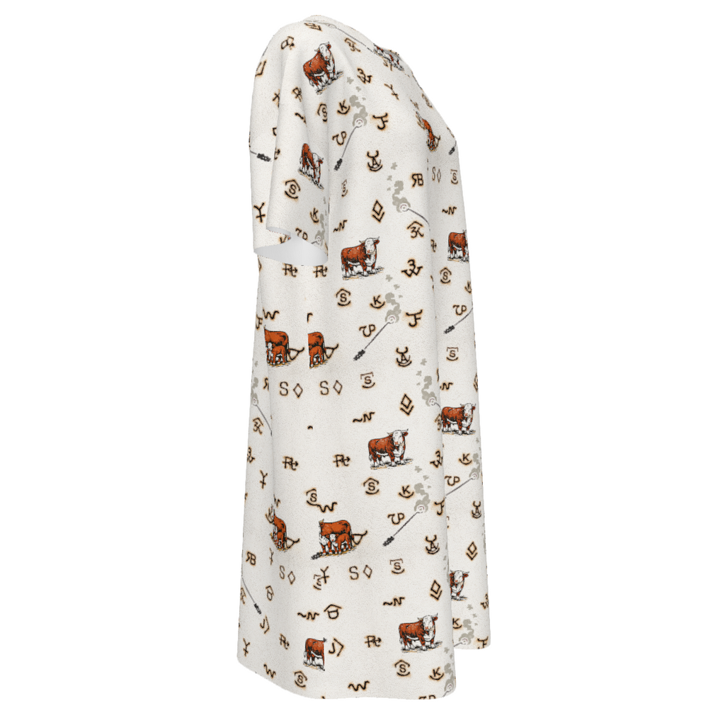 Baha Ranch Hereford Brands Western T Shirt Dress or Sleep Shirt