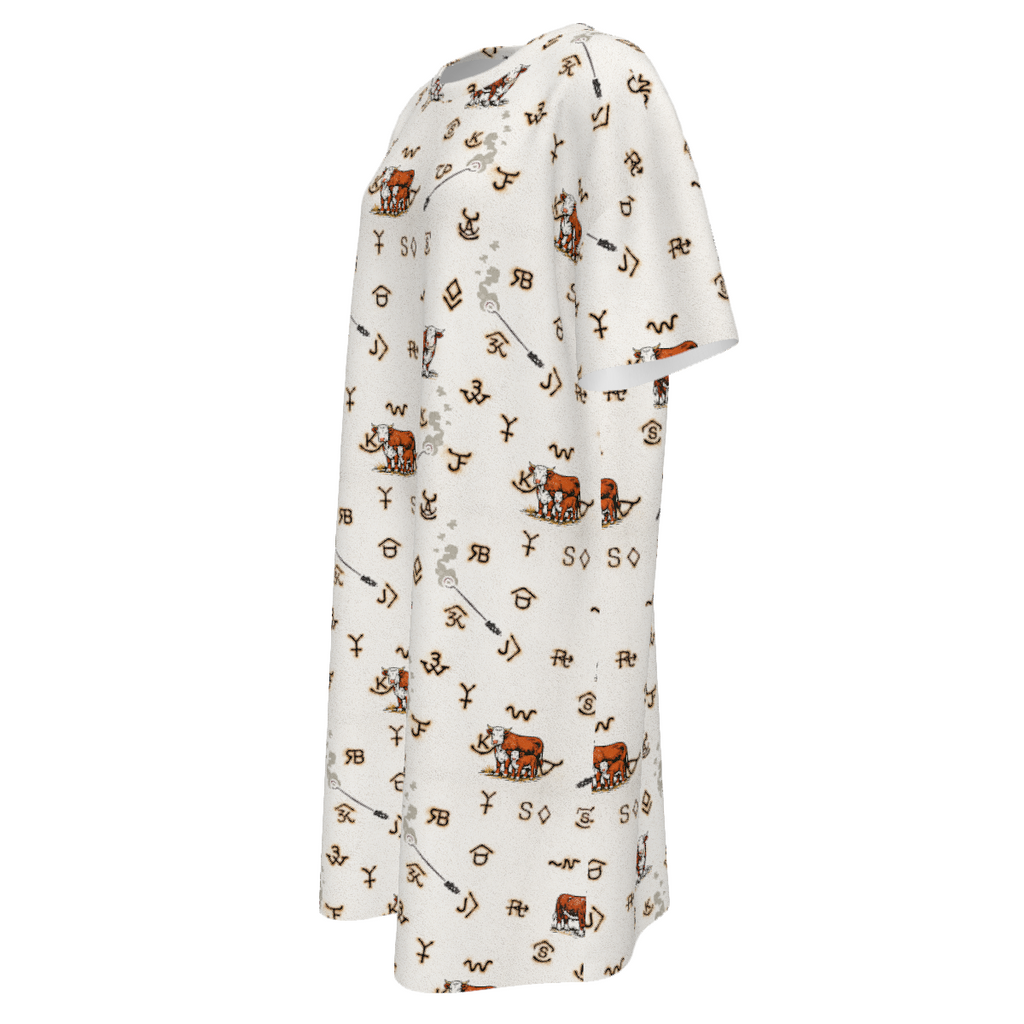 Baha Ranch Hereford Brands Western T Shirt Dress or Sleep Shirt