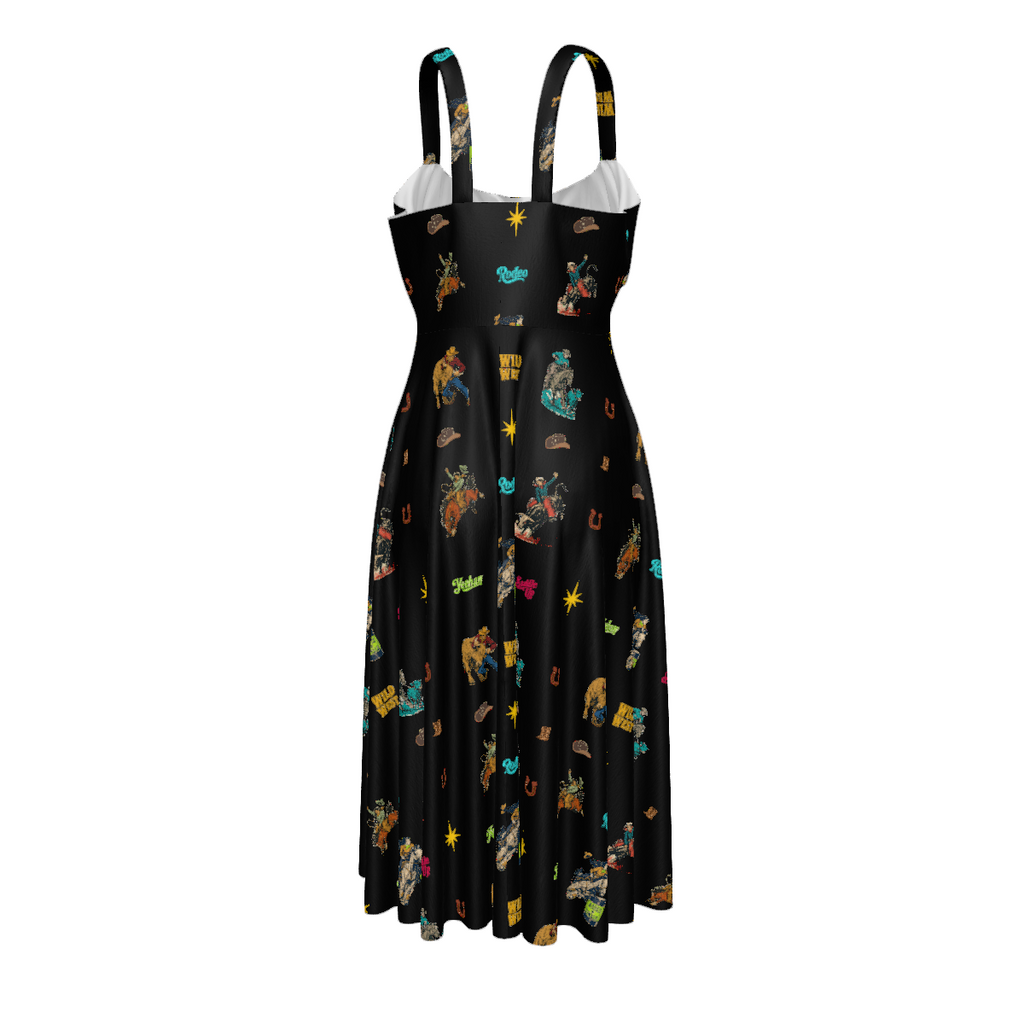 Baha Ranch The Last Roundup Country Western Prairie Dress in black