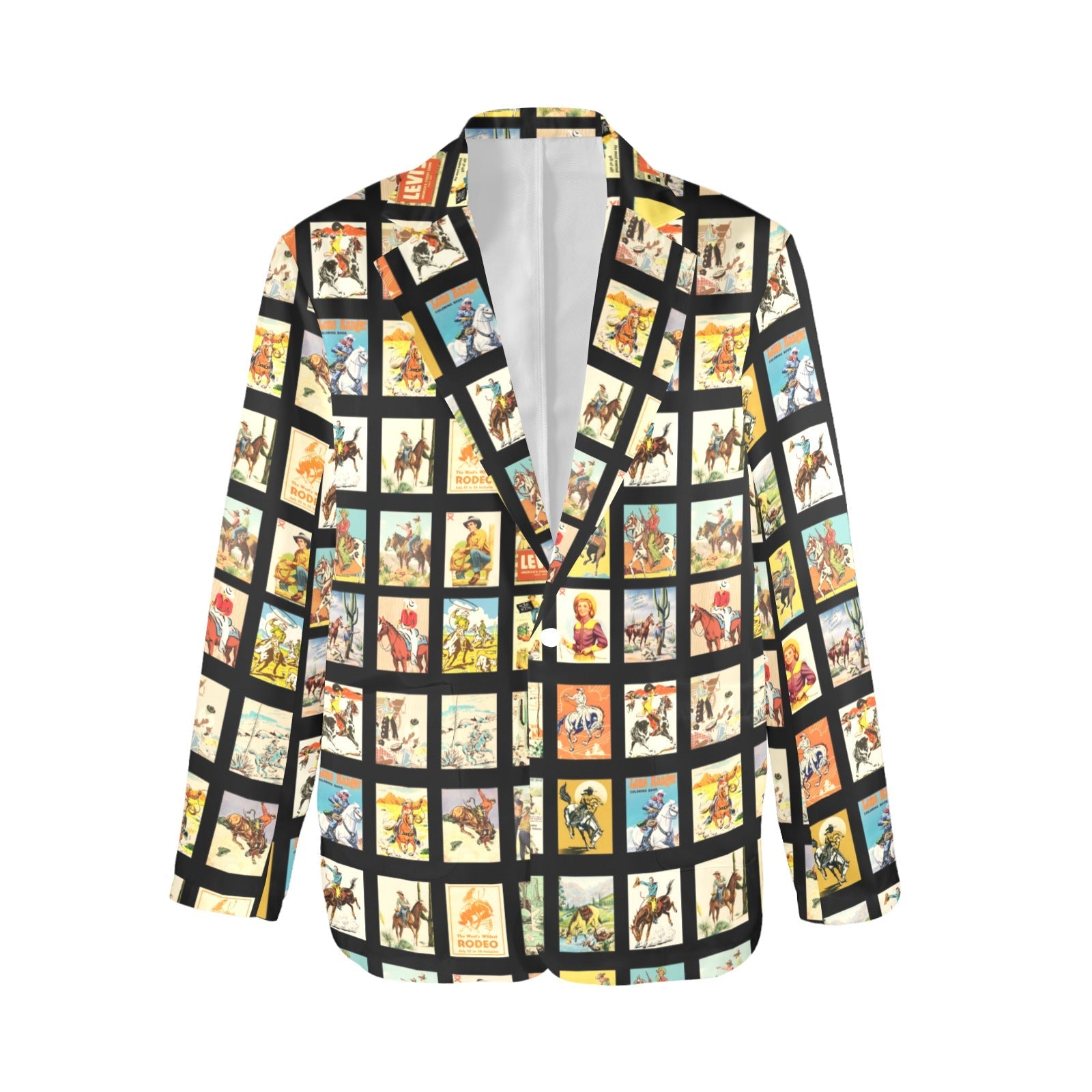 Baha Ranch Vintage Cowboy Collage Women's Western Blazer
