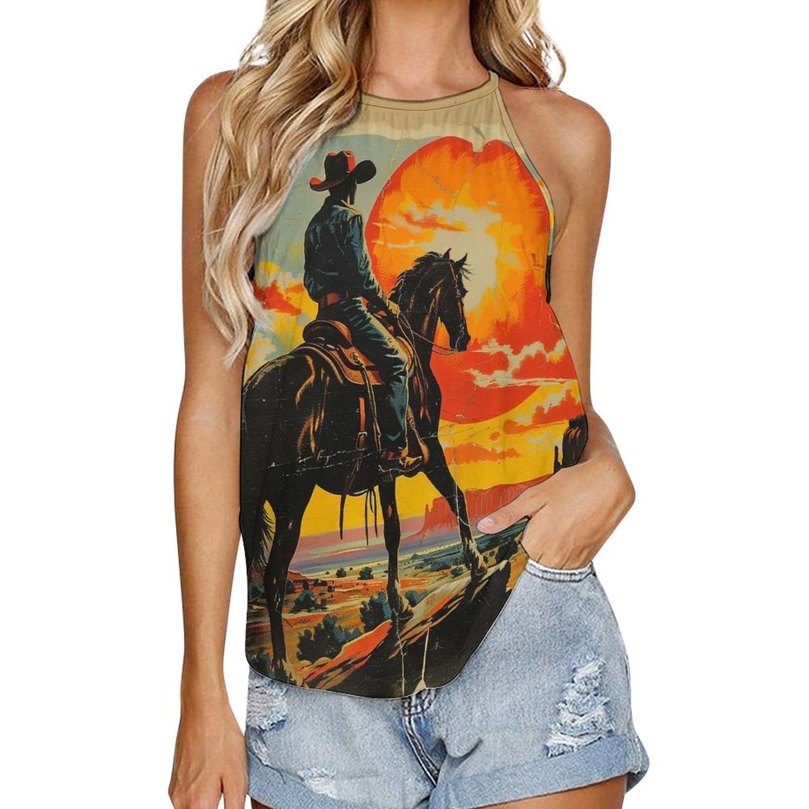 Baha Ranch Sunset Cowboy Tank Top