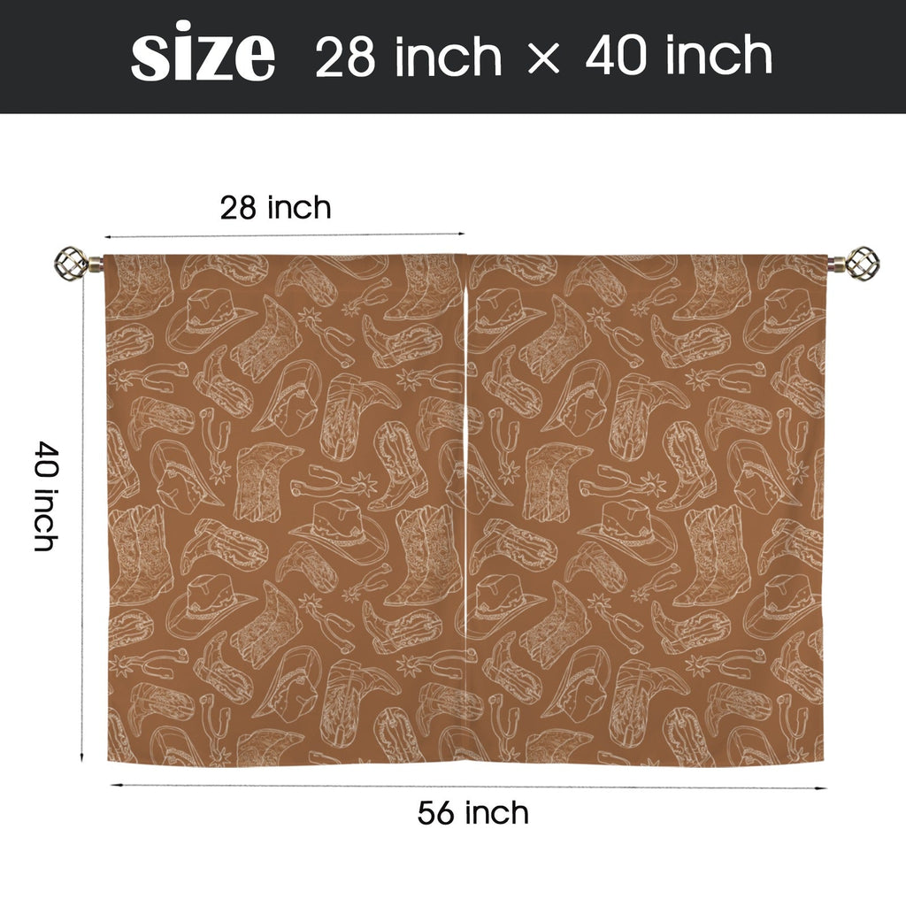 Baha Ranch Western Print Curtains Window Curtain 28"x40" (2-Piece) Made in America