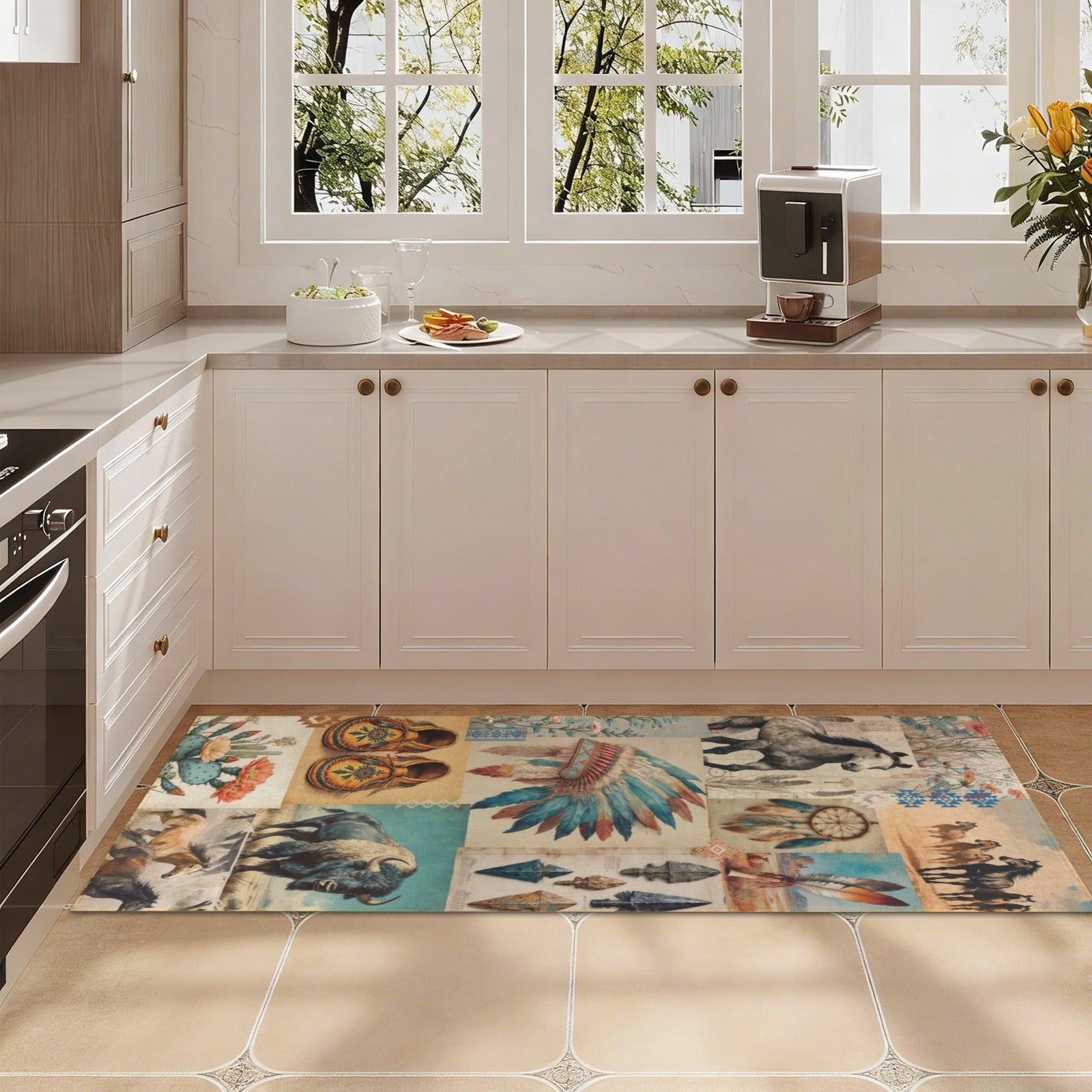 Baha Ranch Bohemian Southwest Floor Rug Runner Indoor 60" x 22" Made in America