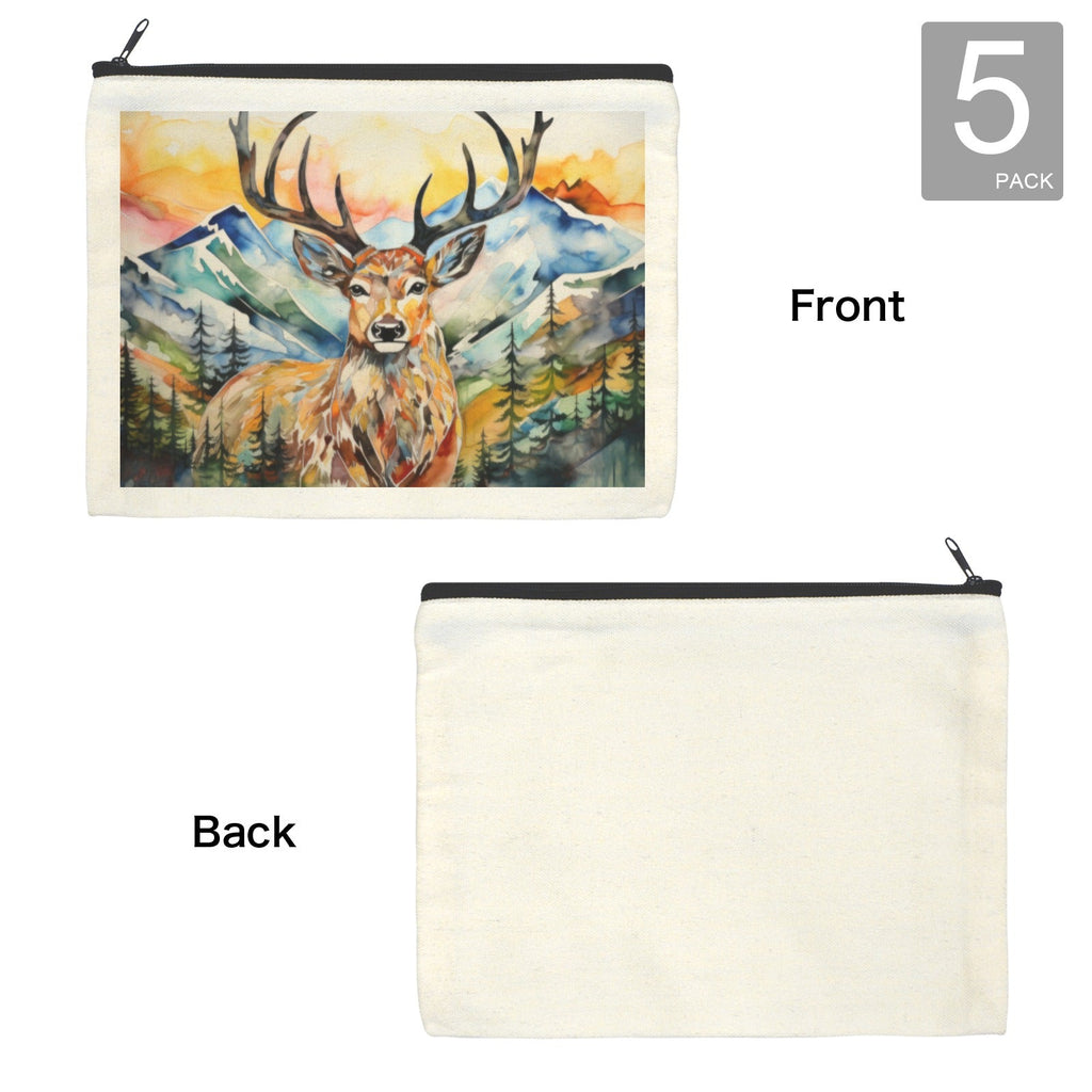 Baha Ranch Painted Buck Cosmetic Bag Pack of 5 Made in America