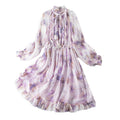 Long sleeved elastic waisted dress