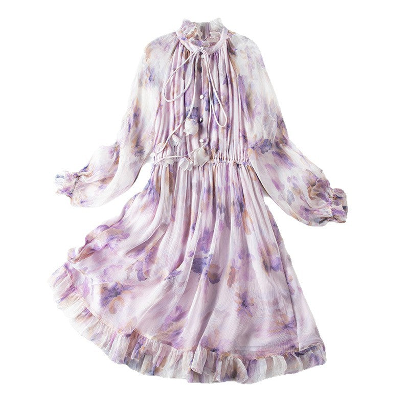 Long sleeved elastic waisted dress