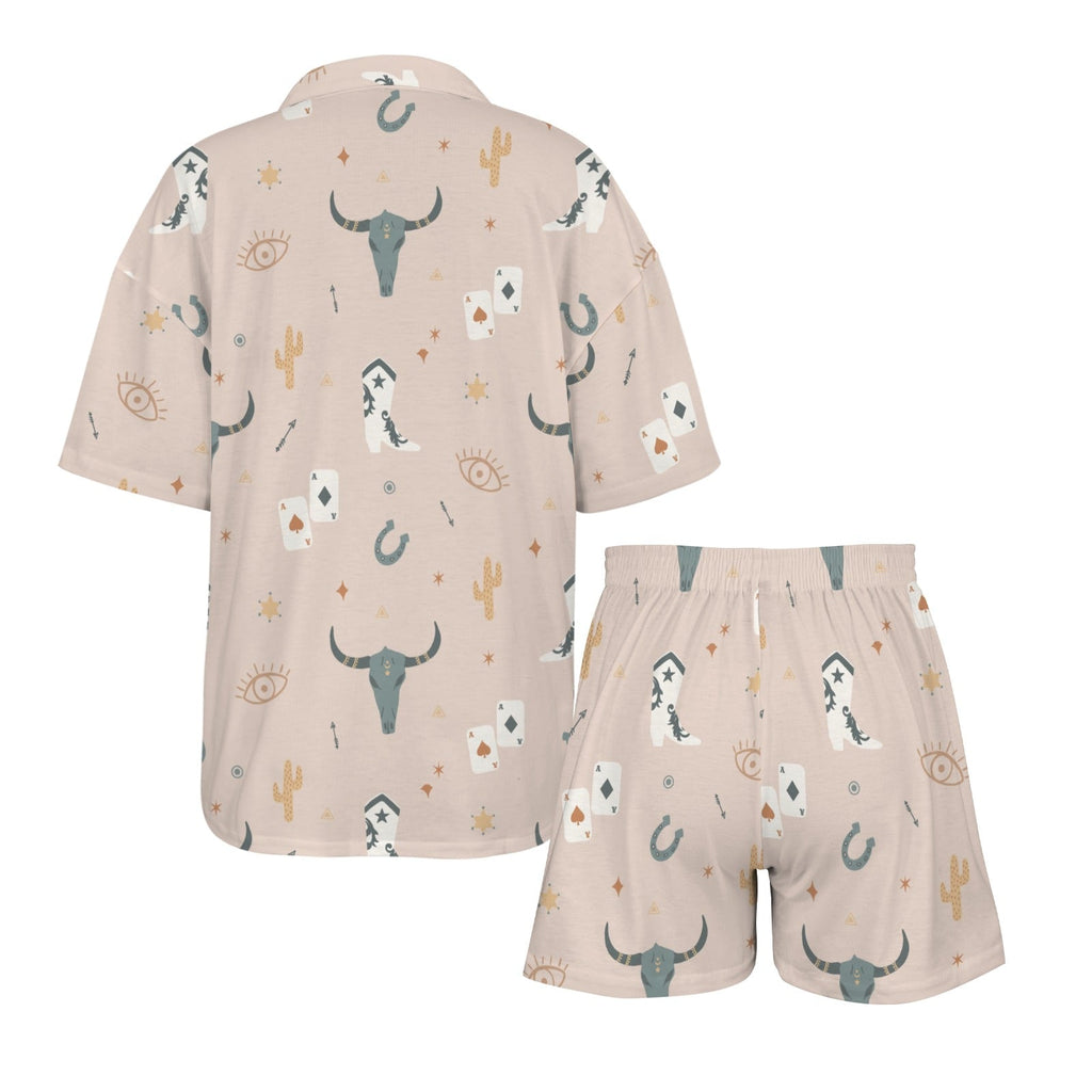 Baha Ranch Bulls & Boots Women's Pajama Set Made in America