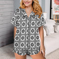 Baha Ranch Talavera Tile Mexican Print Southwest Satin Pajamas