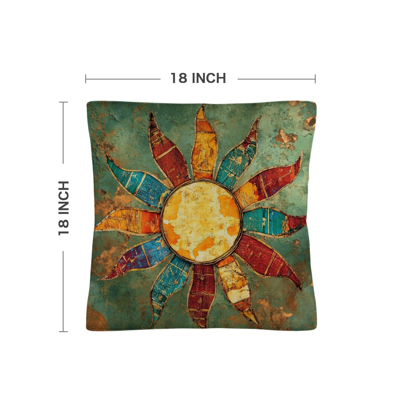 Baha Ranch Colores de Mexico Sun Face Throw Pillow Case Made in America