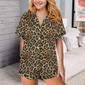 Baha Ranch Retro Pop Western Wild Leopard Satin Pajamas