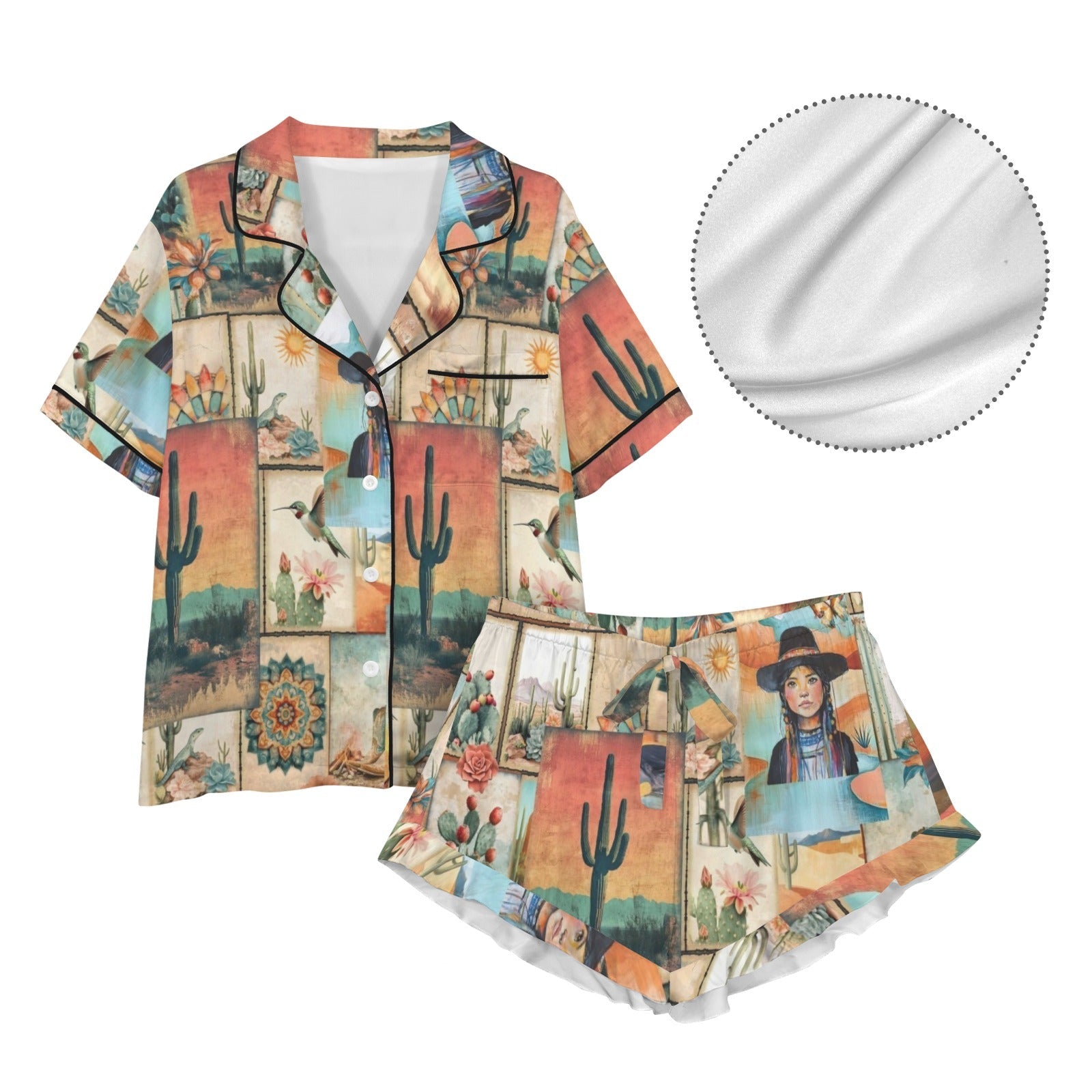 Baha Ranch Colores de Mexico Pictures of the Southwest Satin Pajamas