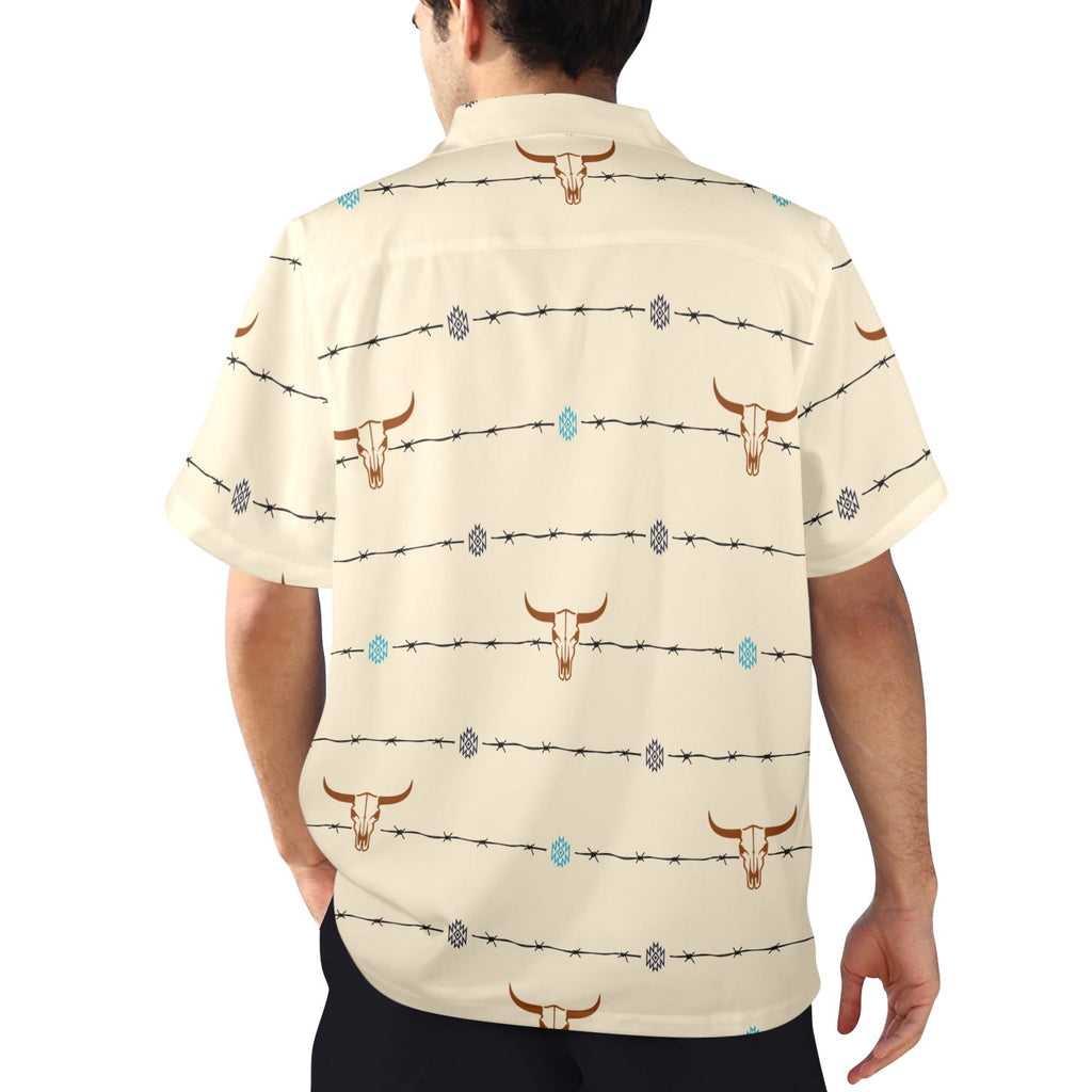 Baha Ranch Barbwire Aztec Hawaiian Shirt Made in America