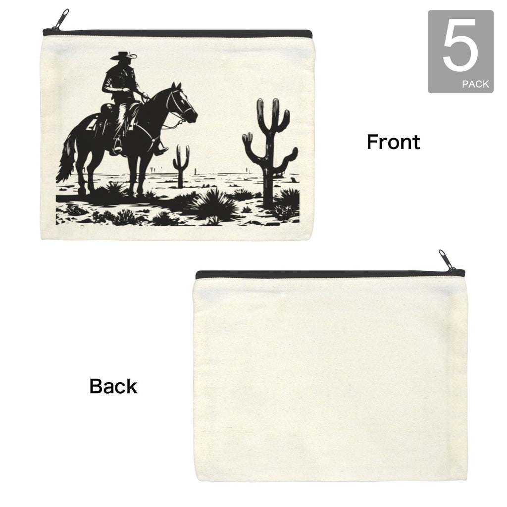 Baha Ranch Black White Desert Cosmetic Bag Pack of 5 Made in America