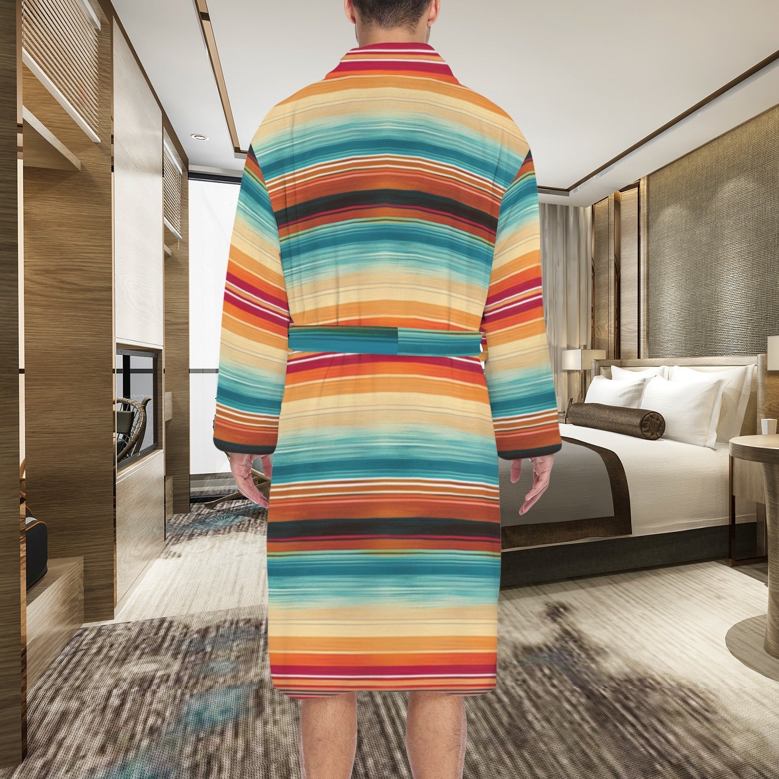 Baha Ranch Southwestern Serape Men's Bath Robe