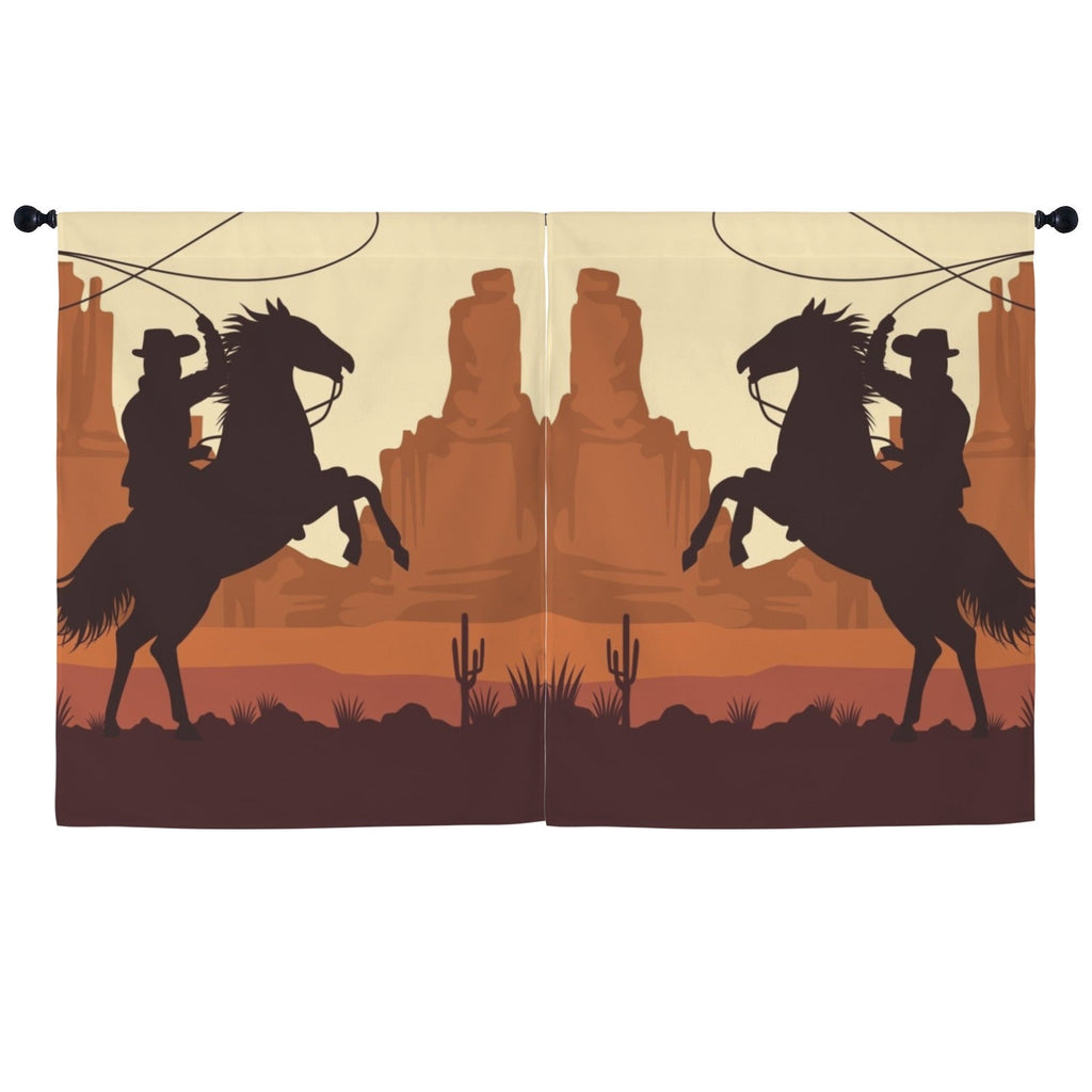 Baha Ranch Desert Cowboy Curtains 52"x63" (2-Piece) Made in America