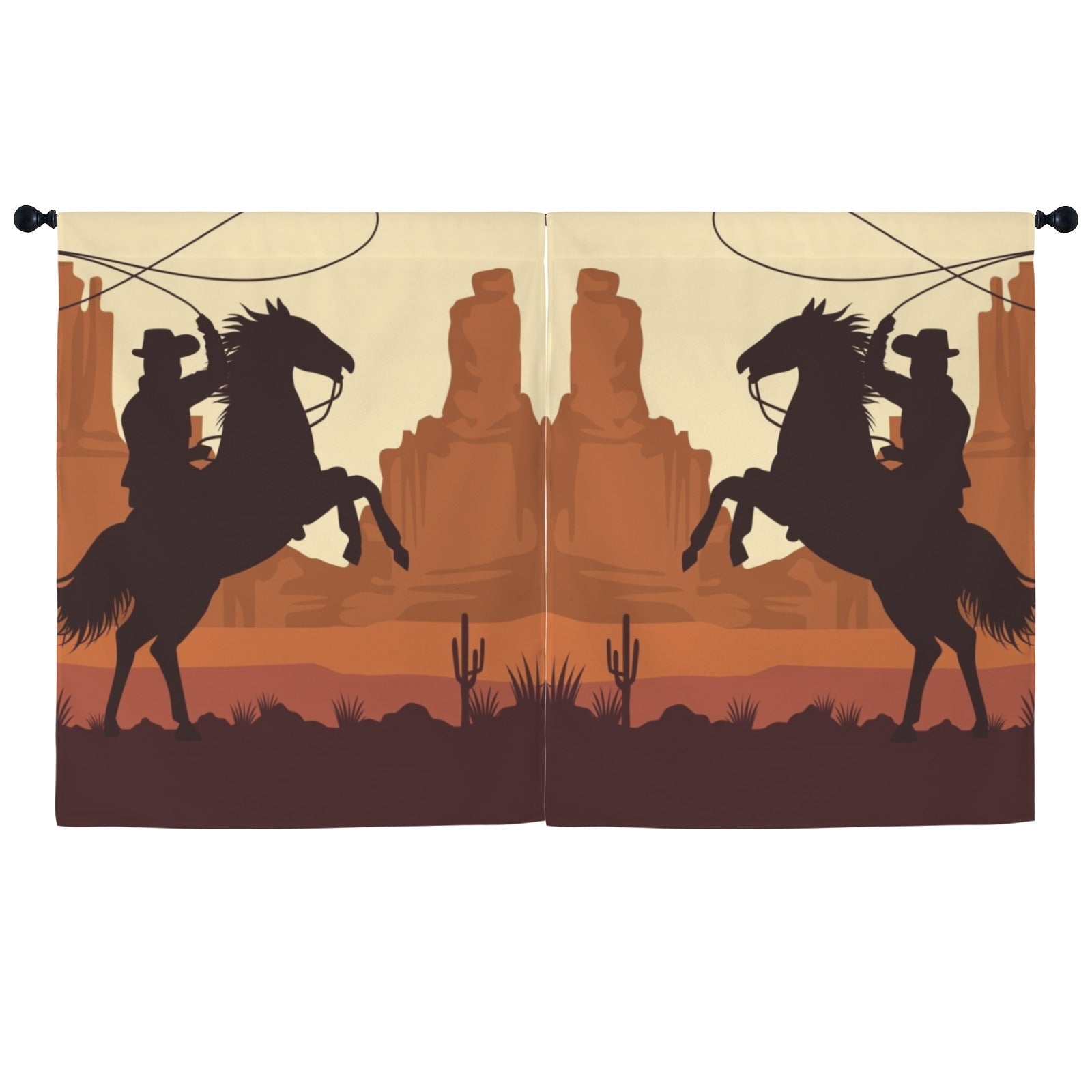 Baha Ranch Desert Cowboy Curtains 52"x63" (2-Piece) Made in America