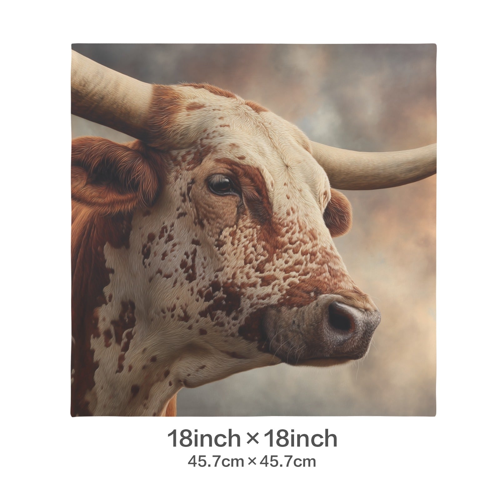 Baha Ranch Western Ranch Bull Velvety Soft Pillow Cover Made in America