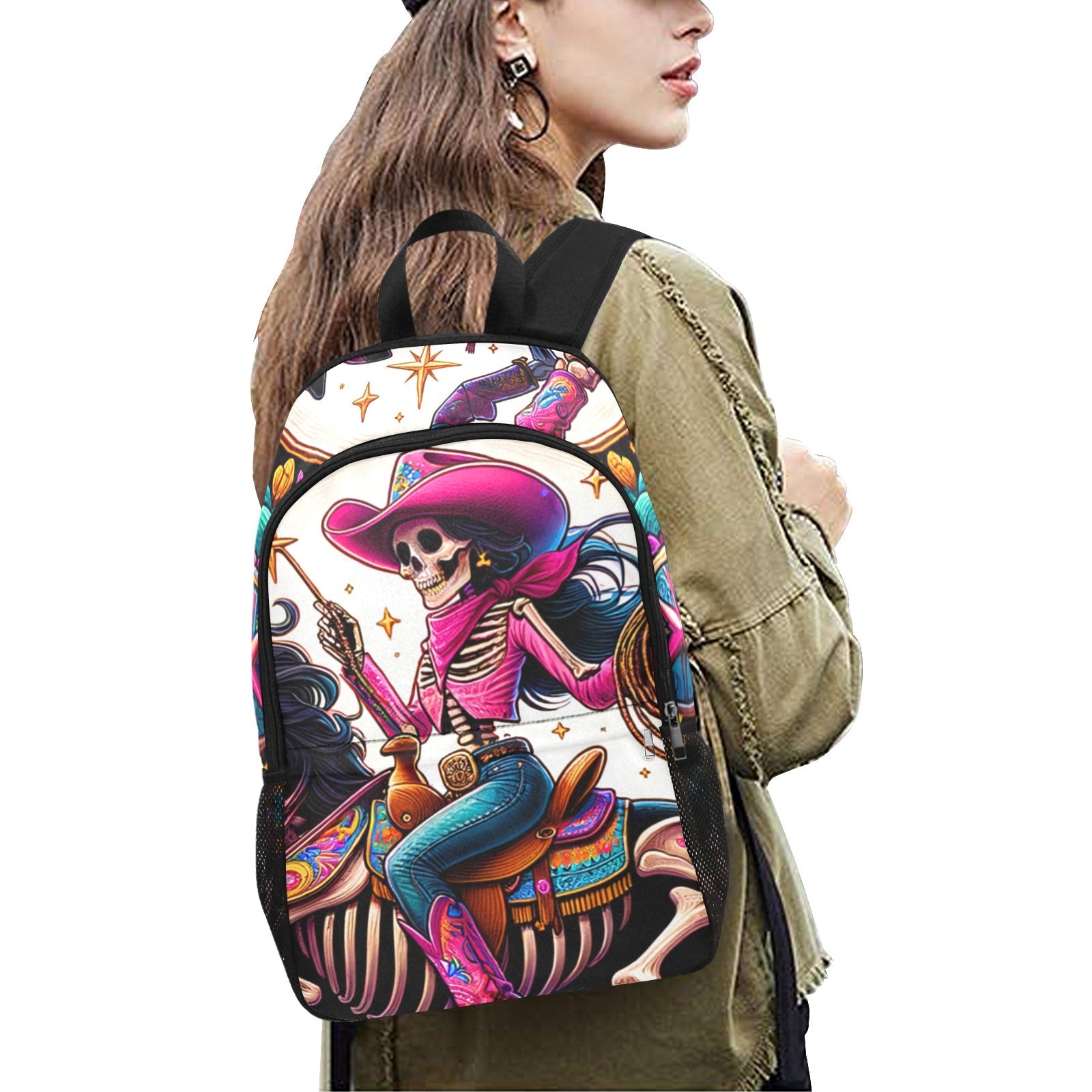 Baha Ranch Skeleton Cowgirl Backpack