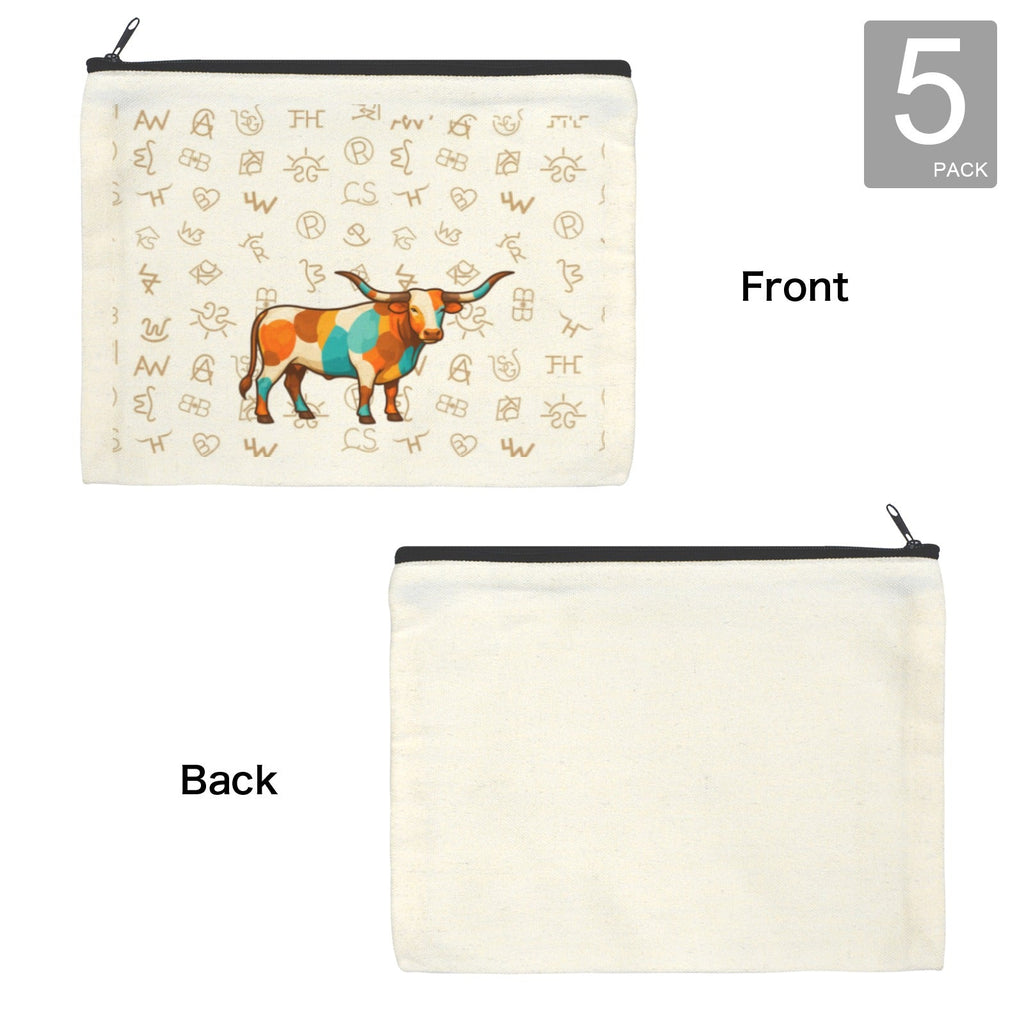 Baha Ranch Brand Longhorn Pack of 5 bags Cosmetic Bag Made in America