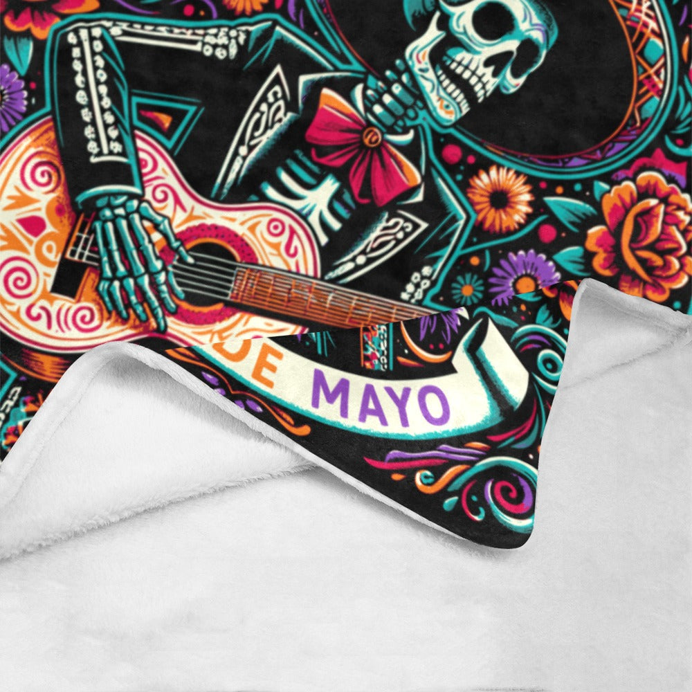 Baha Ranch Cinco De Mayo Dia de los Muertes Throw Blanket Ultra-Soft Micro Fleece Blanket 60" x 80" Made in America