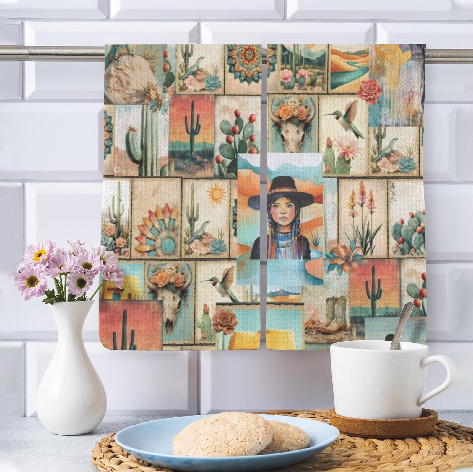 Baha Ranch Colores de Mexico Pictures of the Southwest Set of 2 Dish Towels Made in America